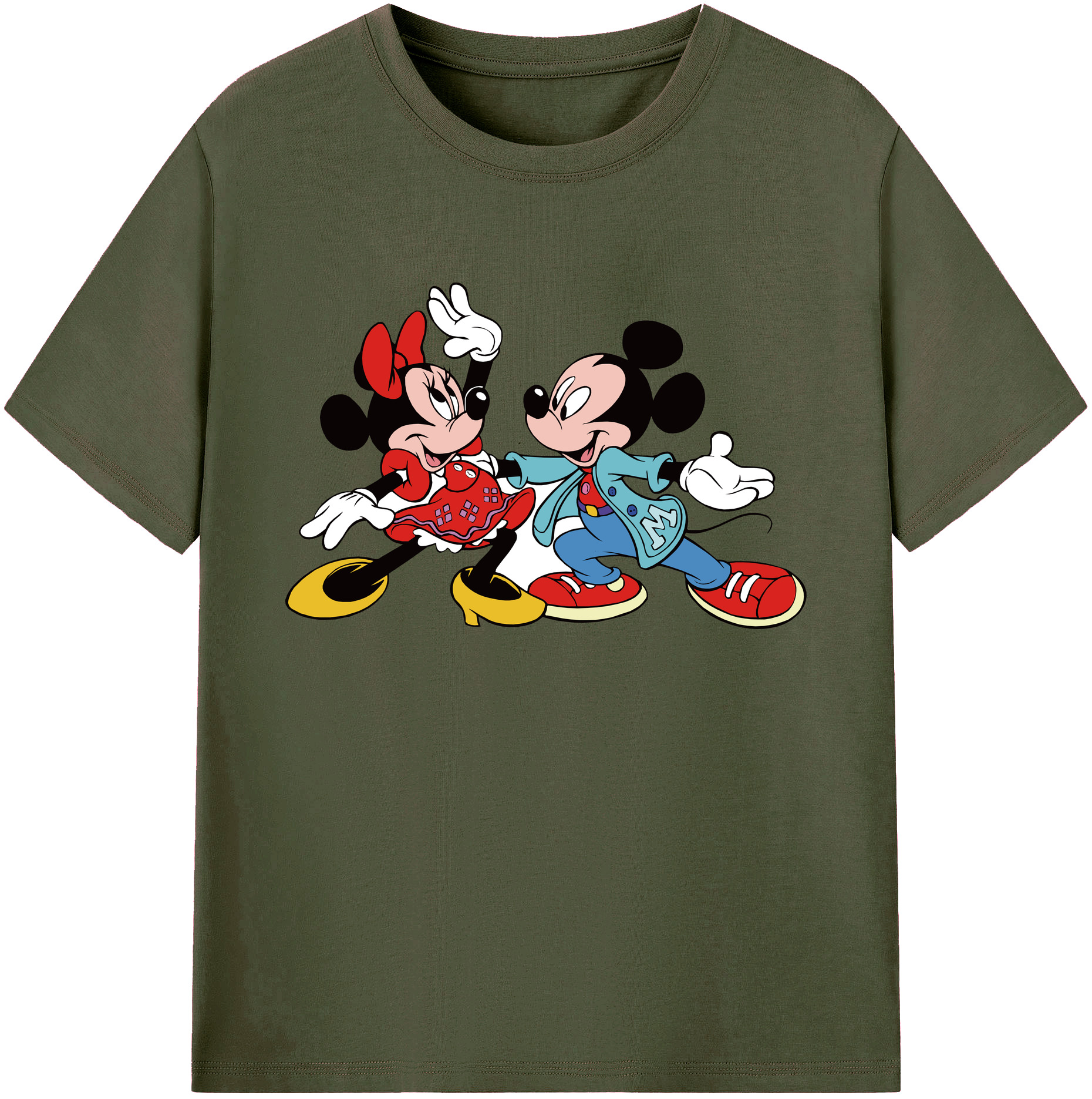 ミッキーマウス Mickey Mouse 綿100％ メンズ半袖Tシャツ｜肌触りやわらか＆通気性